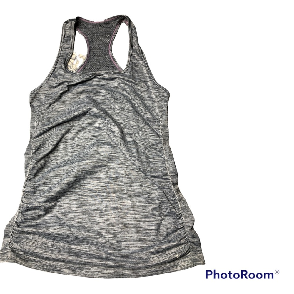 gray racer back gathered sides workout top size medium Danskin Now